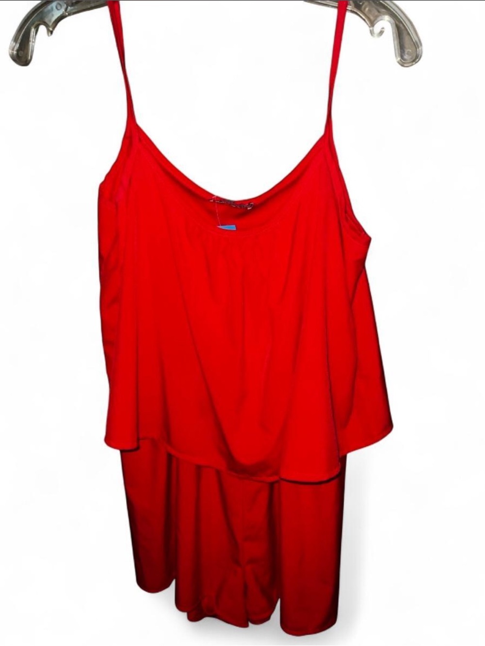 Red Spaghetti Strap Romper Playsuit with Shorts size S-M *read